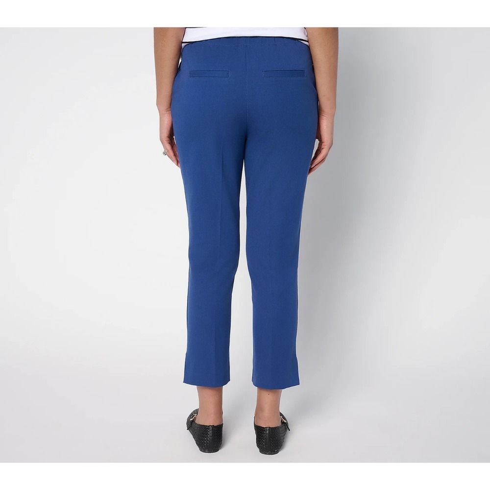 Isaac Mizrahi Live! Petite 24/7 Stretch Icon Crop Pants Deep Blue P16 #11 - Picture 2 of 8